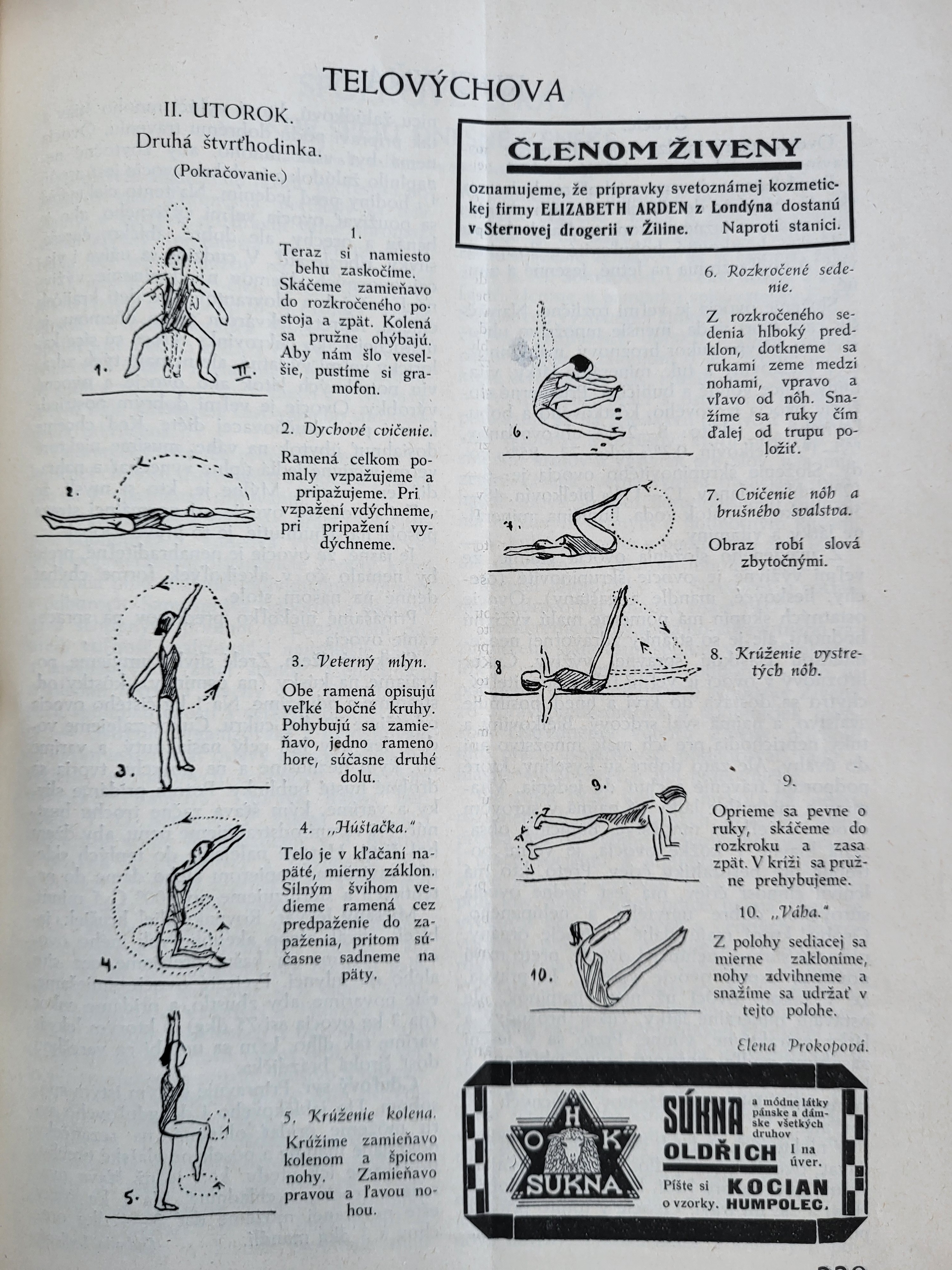 Článok Cvičenie, Živena 1937